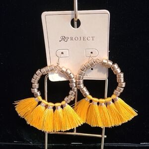 A Project Vibrant Yellow & Gold Tassel Earrings